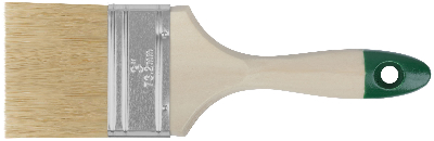 Кисть флейцевая ''Хард'', натуральная светлая щетина, деревянная ручка 3'' (75 мм)