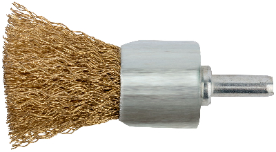 Кордщетка-венчик, со шифтом, стальная латунированная волнистая проволока 25 мм