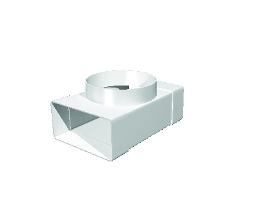 Соединитель Т-образный пластиковый для плоских каналов с фланцевыми воздухораспределителями 60х204/D100