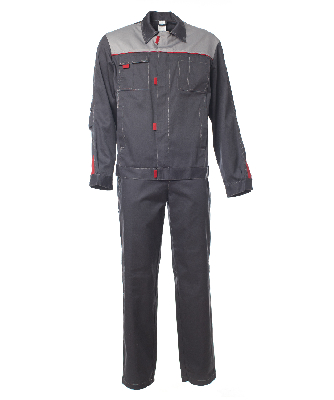 Костюм Фаворит летний куртка ткань, брюки, темно-серый с серым 48-50 96-100,182-188